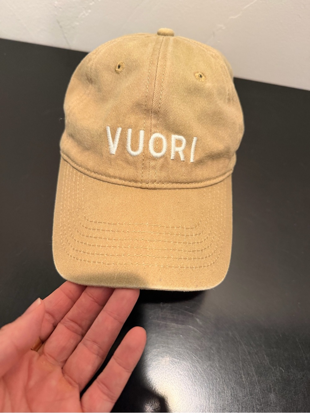 VUORI Khaki/Tan Embroidered Logo Baseball Cap